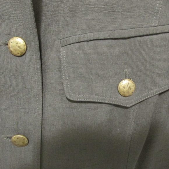 VTG Dana Buchman Military Style Tailored Shirt Dress, Size 4 - Picture 6 of 9